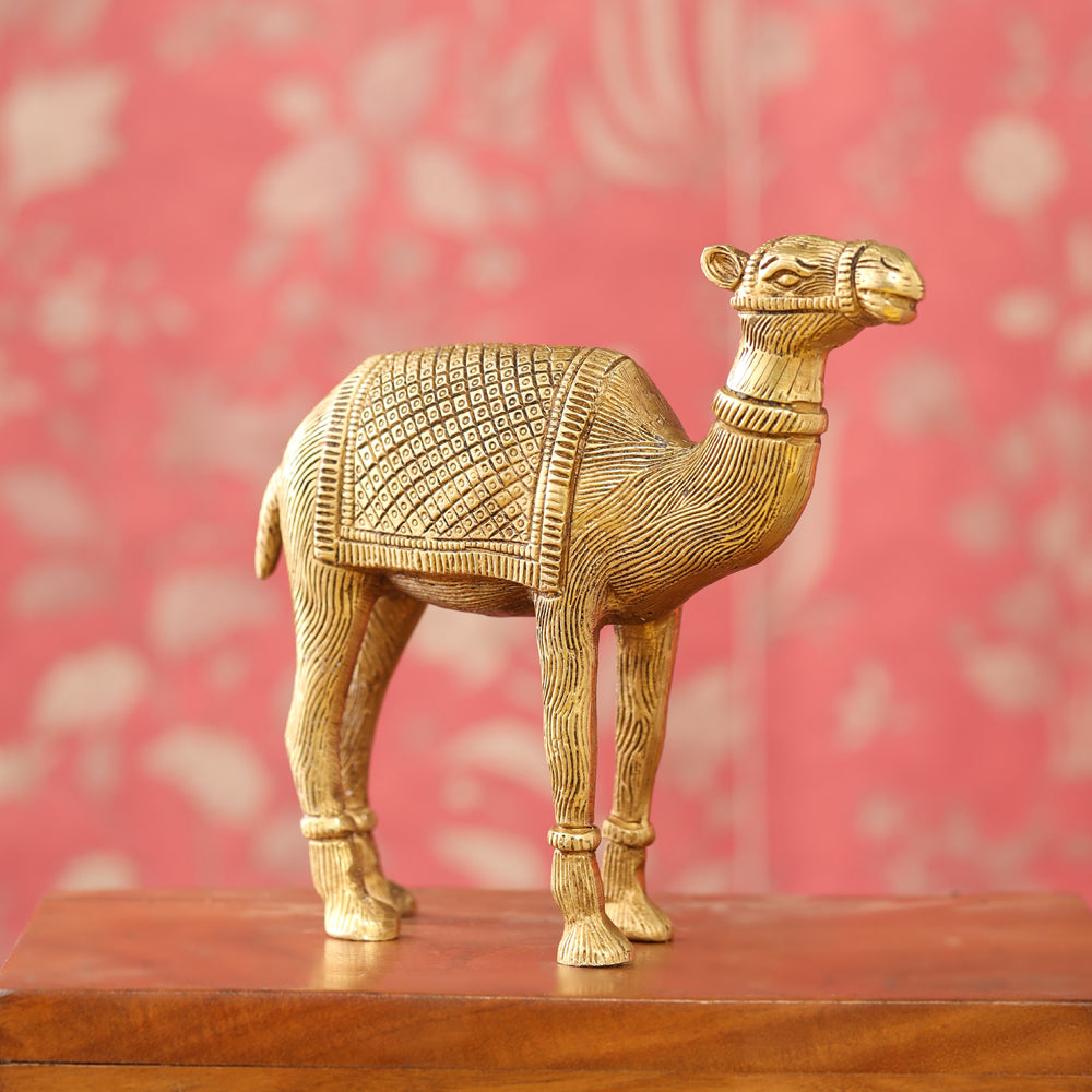Brass Standing Camel Statue (7 Inch) Vedansh Craft