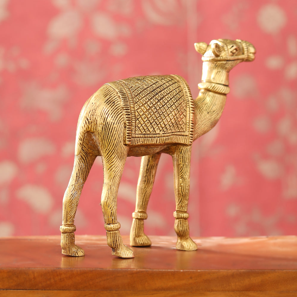 Brass Standing Camel Statue (7 Inch) Vedansh Craft