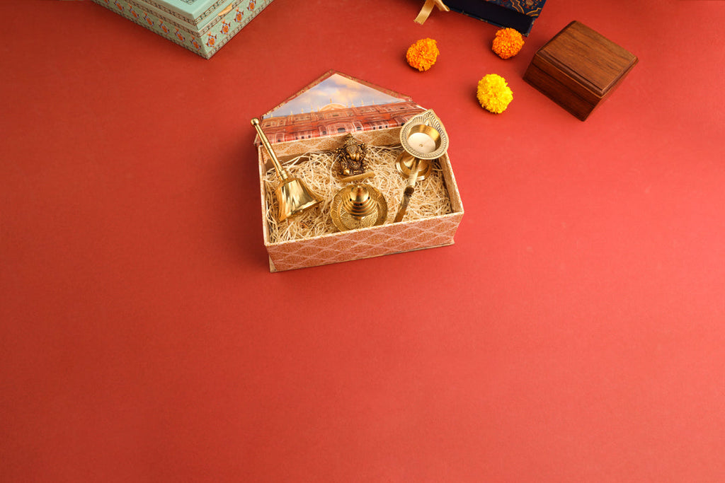 Brass Ganesha Idol & Handbell Corporate/Gift Hamper Vedansh Craft