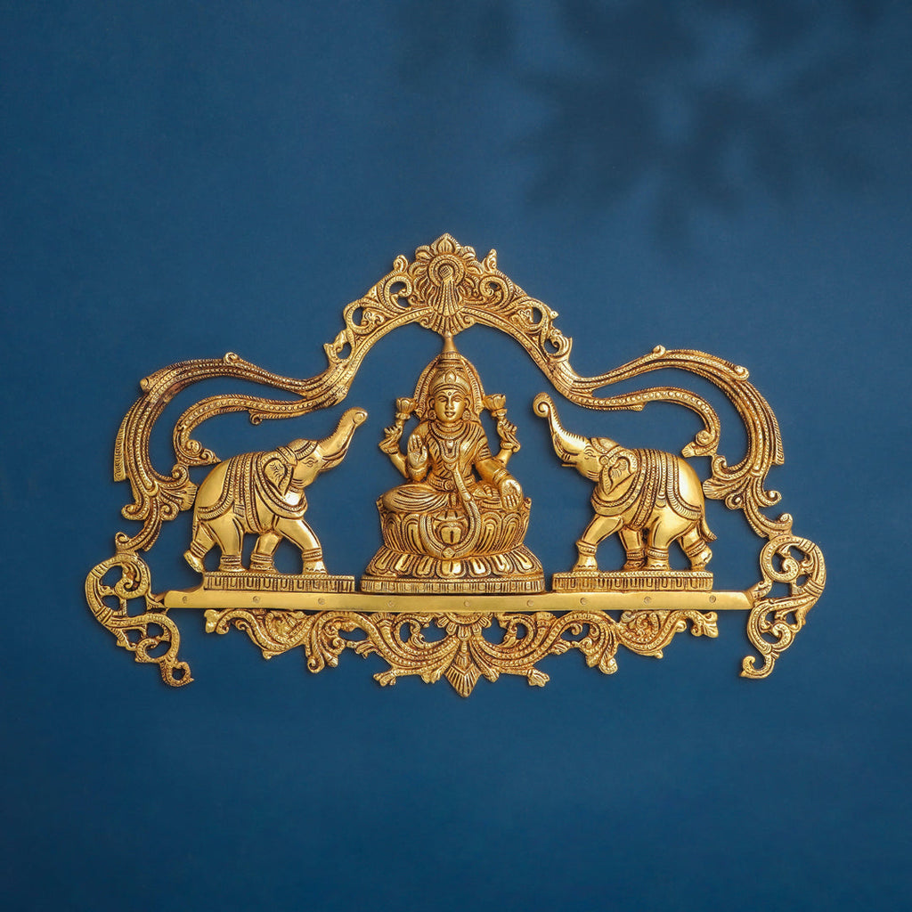 Brass Gaja Lakshmi Wall Hanging (11 Inch) Vedansh Craft