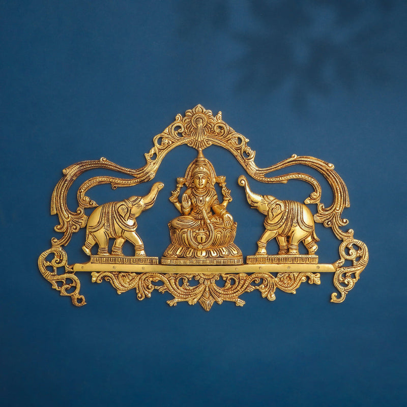 Brass Gaja Lakshmi Wall Hanging (11 Inch) Vedansh Craft