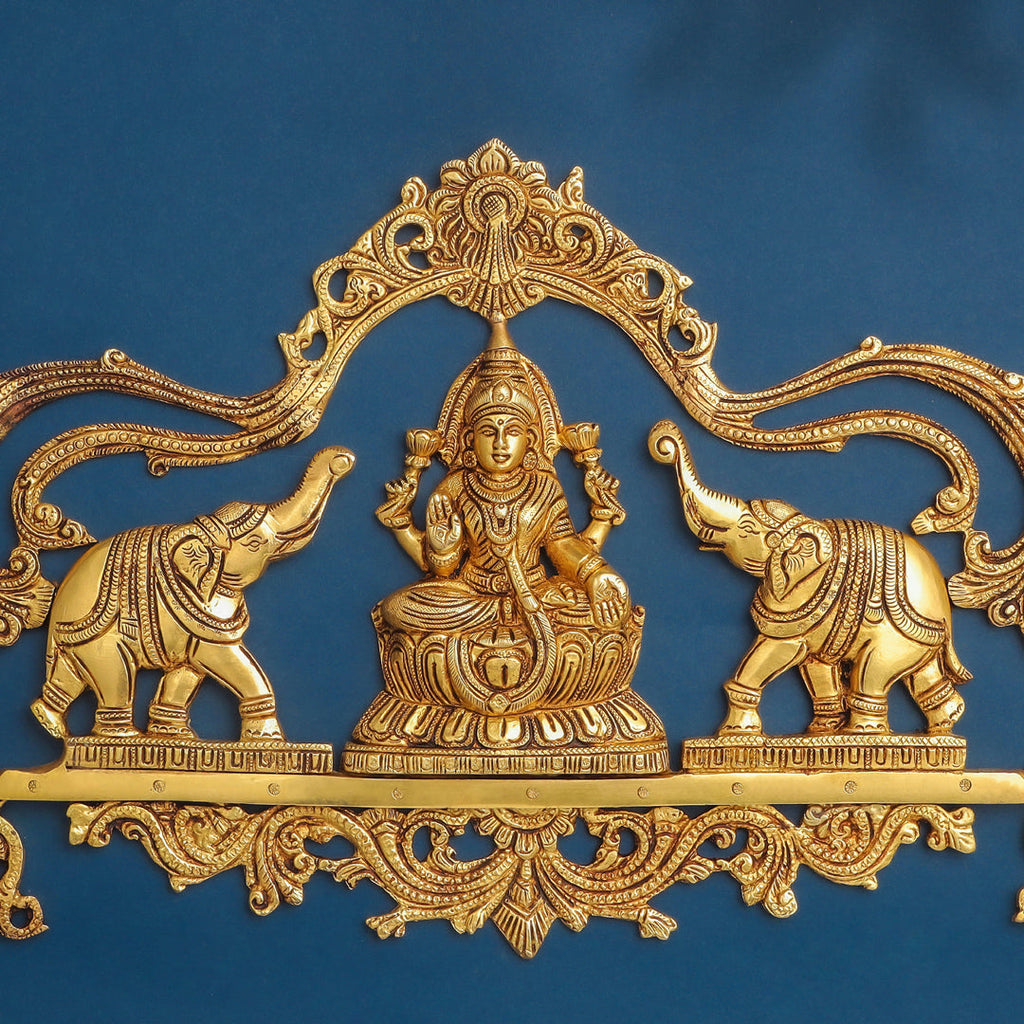 Brass Gaja Lakshmi Wall Hanging (11 Inch) Vedansh Craft