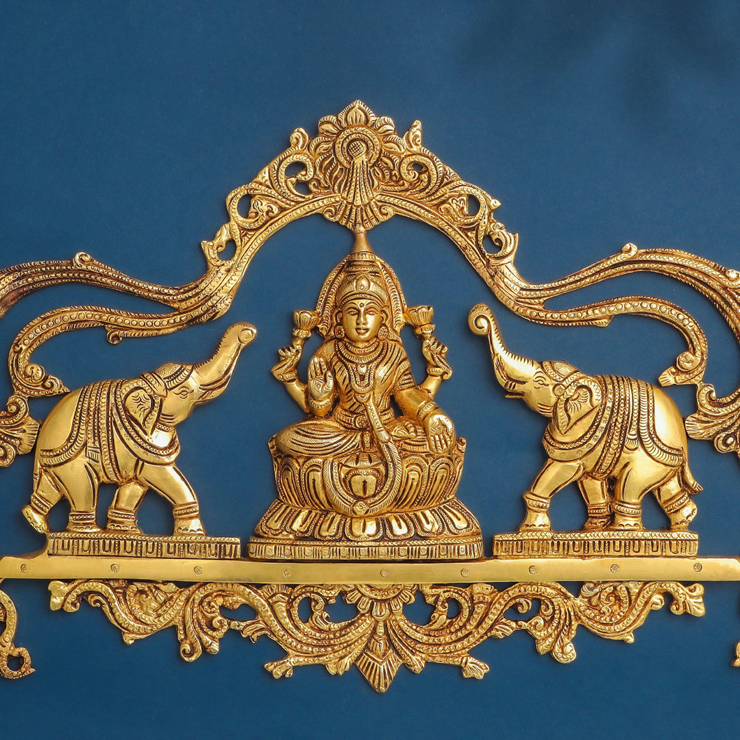 Brass Gaja Lakshmi Wall Hanging (11 Inch) Vedansh Craft