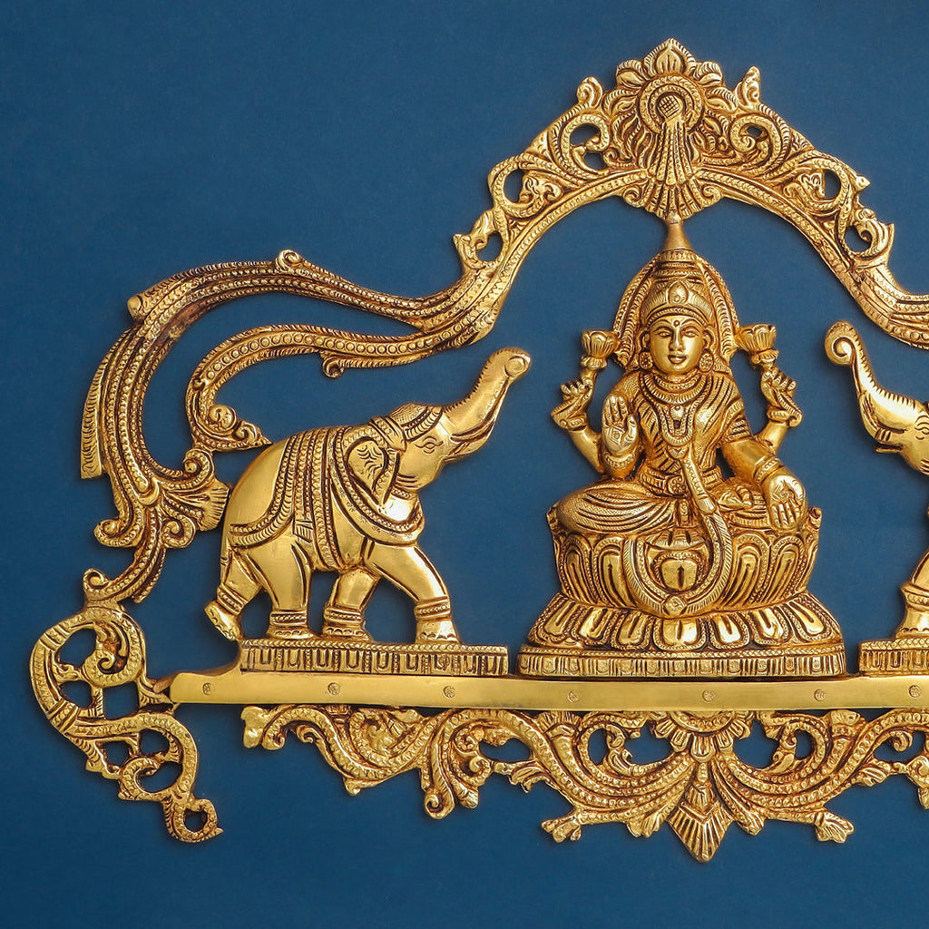 Brass Gaja Lakshmi Wall Hanging (11 Inch) Vedansh Craft