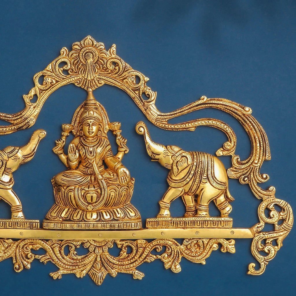 Brass Gaja Lakshmi Wall Hanging (11 Inch) Vedansh Craft