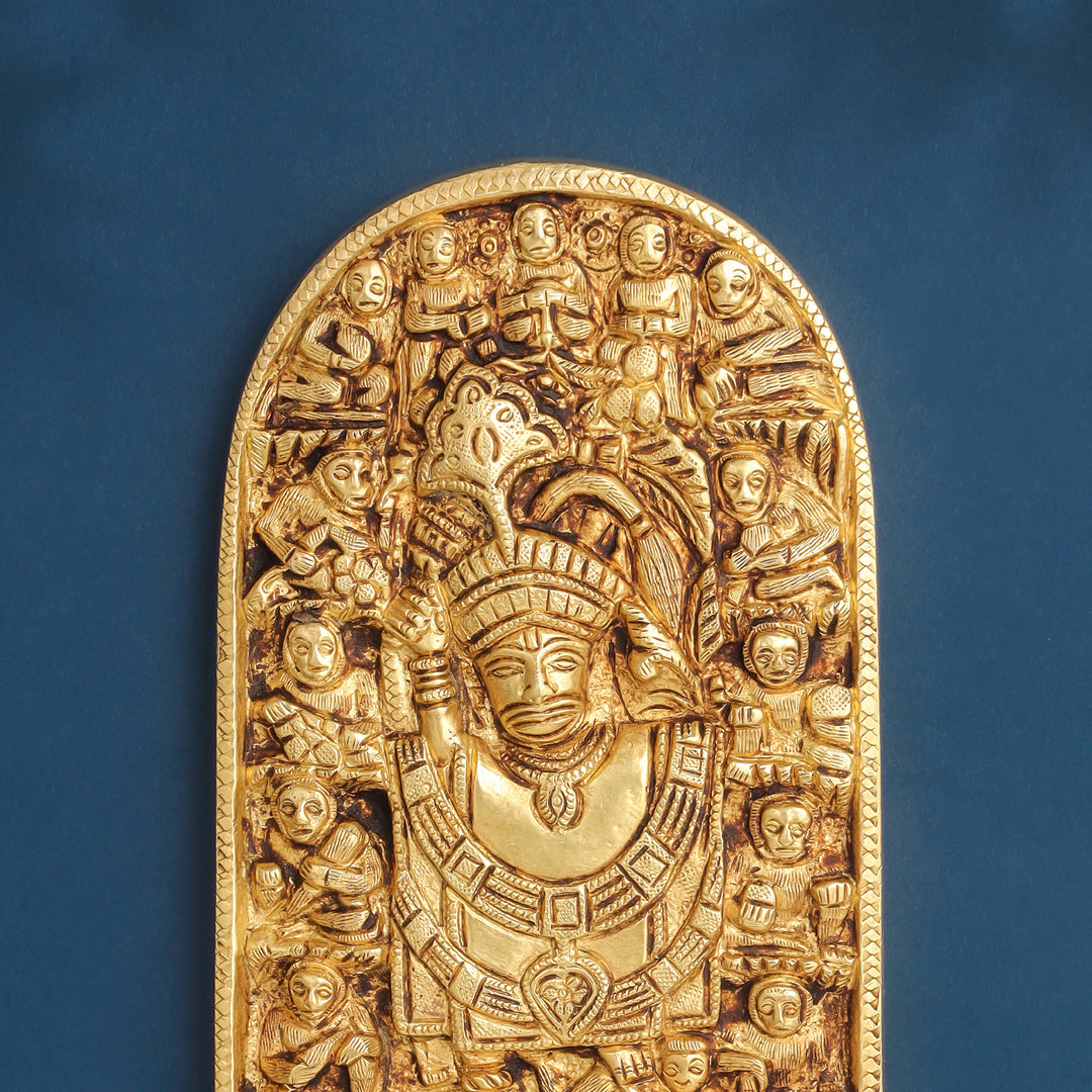 Brass Hanuman Wall Hanging (7.5 Inch) Vedansh Craft