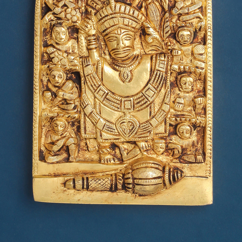 Brass Hanuman Wall Hanging (7.5 Inch) Vedansh Craft