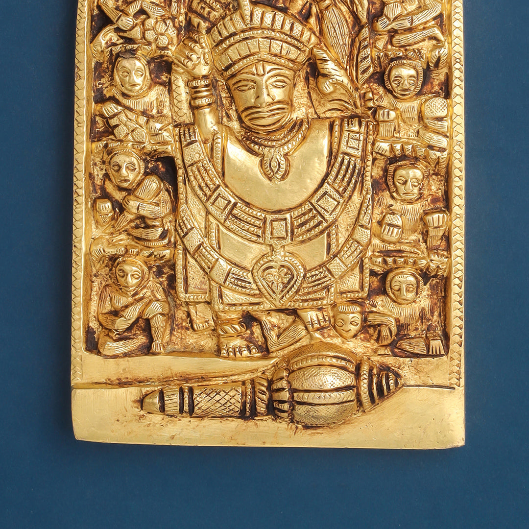 Brass Hanuman Wall Hanging (7.5 Inch) Vedansh Craft