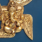 Brass Ganesha On Swastik Wall Hanging (7 Inch) Vedansh Craft