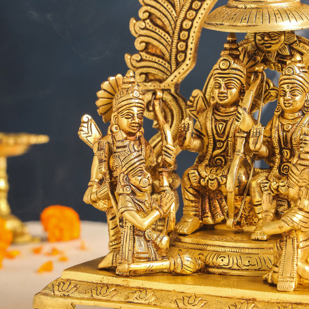 Brass Sitting Ram Darbar Statue (13 Inch) Vedansh Craft