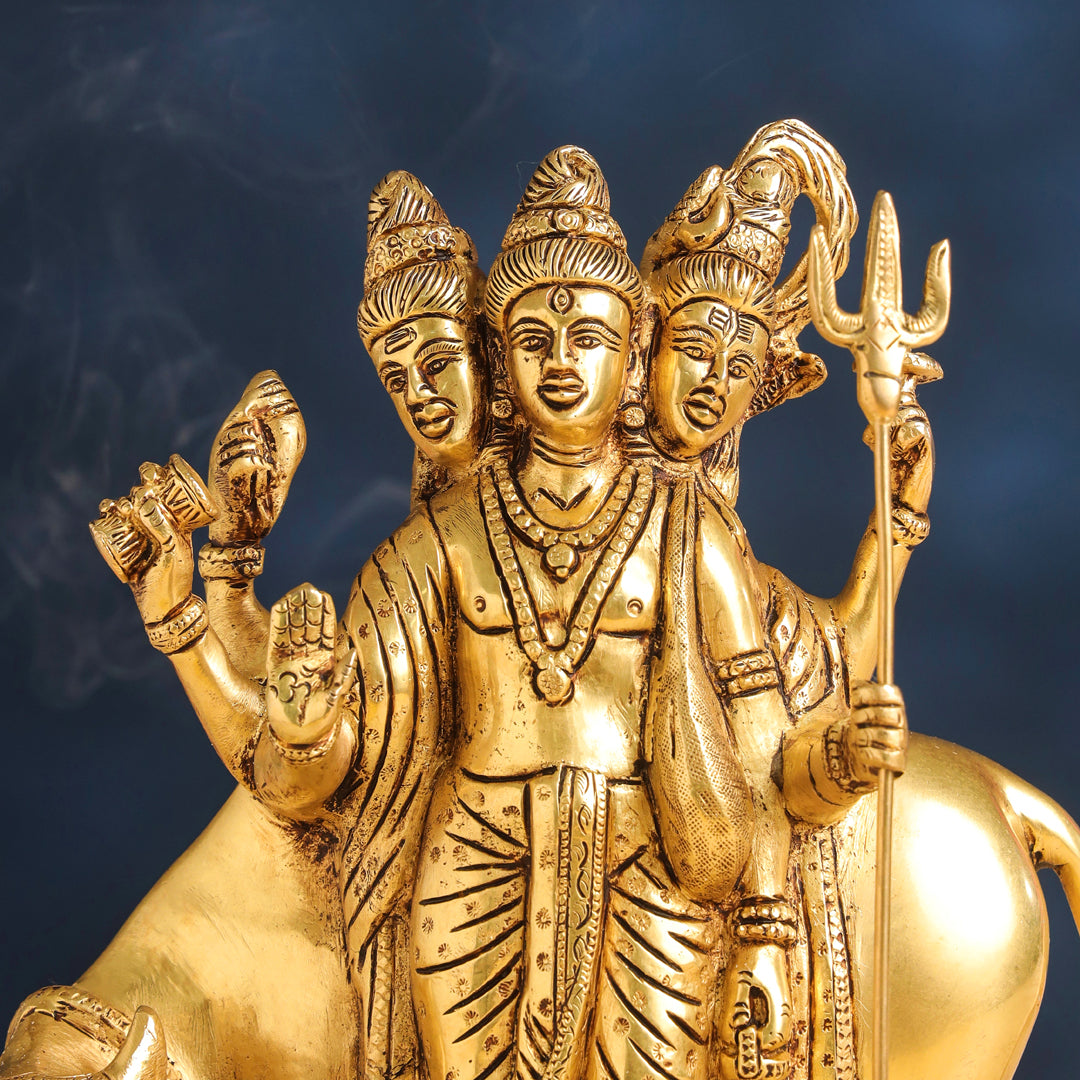 Brass Lord Dattatreya Idol (10.5 Inch) Vedansh Craft