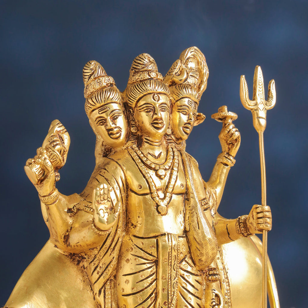 Brass Lord Dattatreya Idol (10.5 Inch) Vedansh Craft