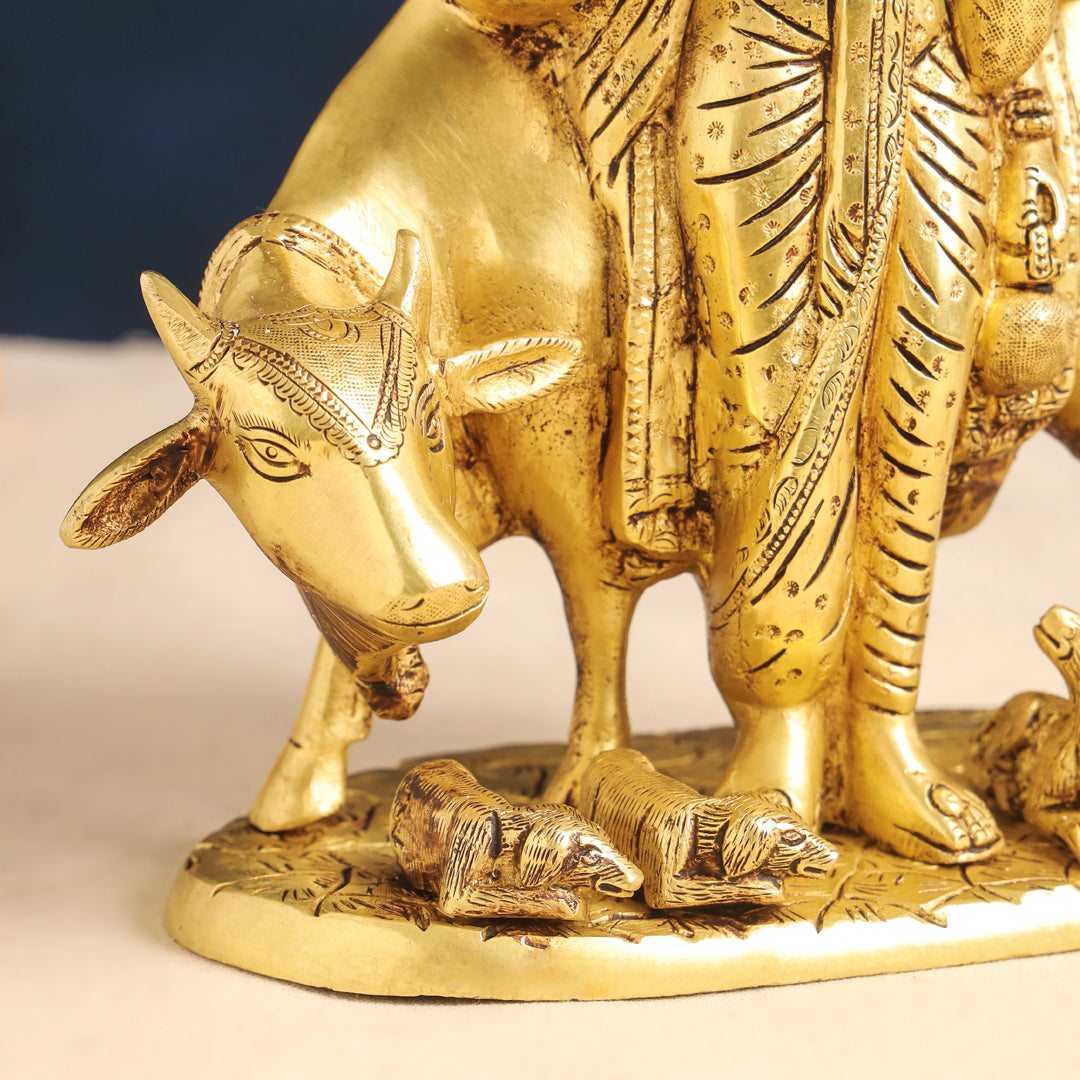 Brass Lord Dattatreya Idol (10.5 Inch) Vedansh Craft