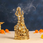 Brass Sitting Kuber And Lakshmi Idol (10.5 Inch) Vedansh Craft