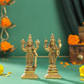 Brass Standing Vishnu Lakshmi Set (4.5 Inch) Vedansh Craft