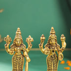 Brass Standing Vishnu Lakshmi Set (4.5 Inch) Vedansh Craft