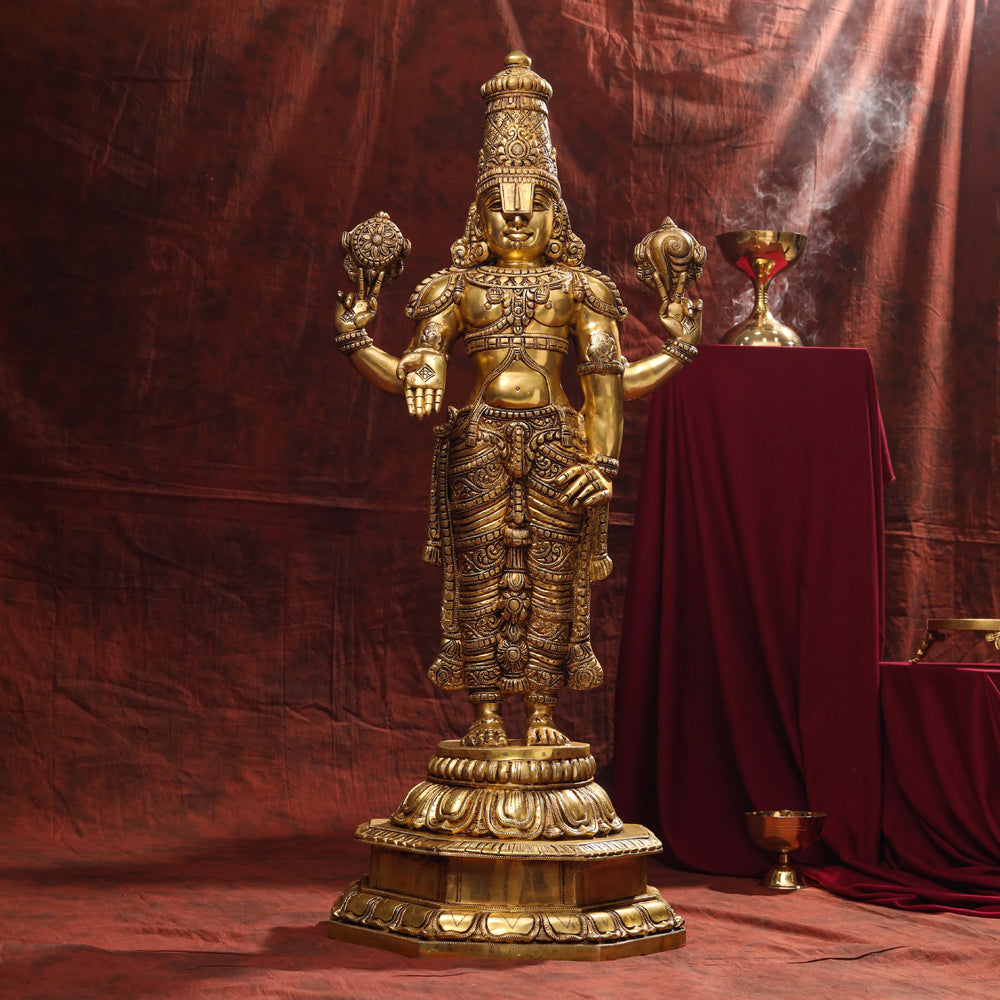 Brass Tirupati Balaji/Venkateshwar Statue (41 Inch) Vedansh Craft