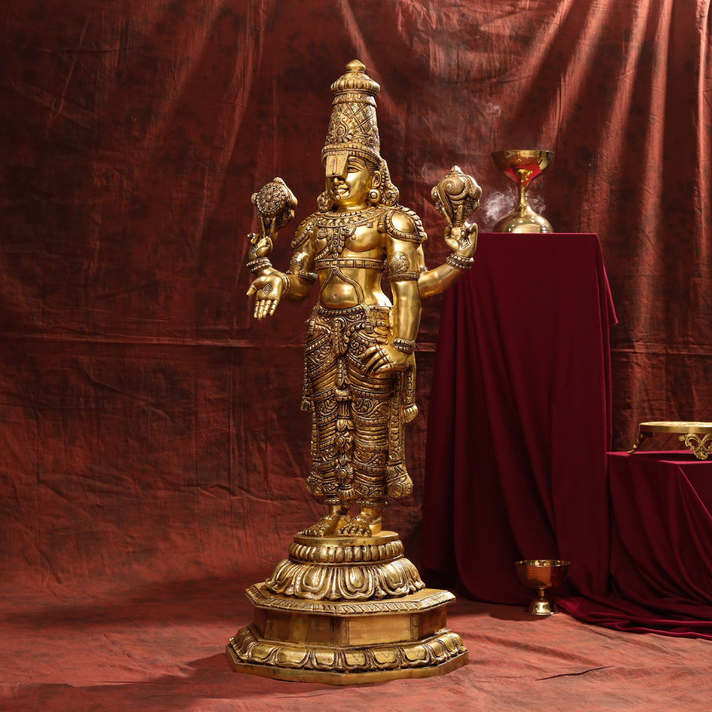 Brass Tirupati Balaji/Venkateshwar Statue (41 Inch) Vedansh Craft