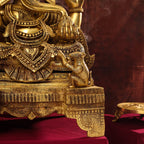 Brass Chowki Sitting Ganesha Statue (26 Inch) Vedansh Craft