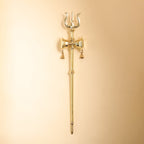 Brass Shiva's Damru Trishul With Bell Vedansh Craft