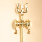 Brass Shiva's Damru Trishul With Bell Vedansh Craft
