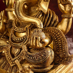 Brass Chowki Sitting Ganesha Statue (26 Inch) Vedansh Craft