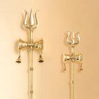 Brass Shiva's Damru Trishul With Bell Vedansh Craft