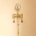 Brass Shiva's Damru Trishul With Bell Vedansh Craft
