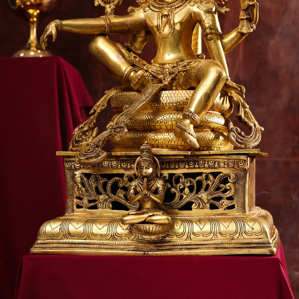 Brass Superfine Sitting Lord Vishnu Idol (28 Inch) Vedansh Craft