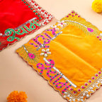 Radhe Shyam Pearl & Stone Work Velvet Pooja Asana Vedansh Craft