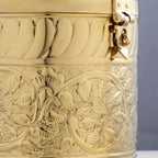 Brass Storage Container With Flower Pattern Vedansh Craft