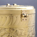 Brass Storage Container With Flower Pattern Vedansh Craft