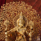 Brass Standing Lord Krishna Statue With Tree (38 Inch) Vedansh Craft