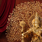 Brass Standing Lord Krishna Statue With Tree (38 Inch) Vedansh Craft