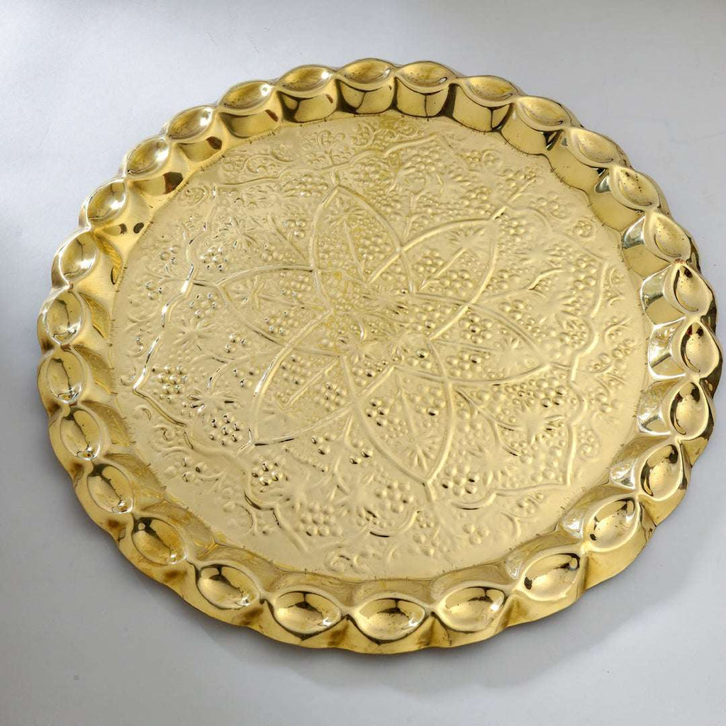 Brass Traditional Pooja Thal (17 Inch) Vedansh Craft