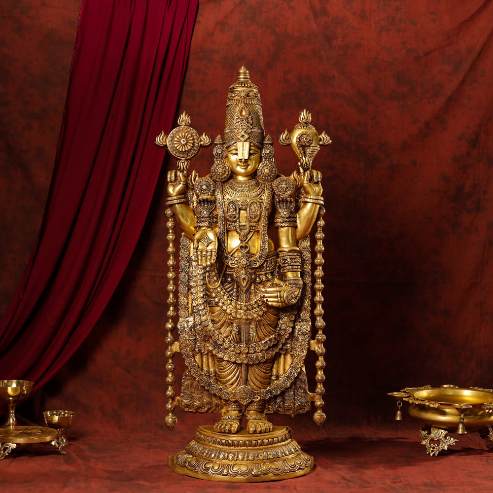Brass Tirupati Balaji/Venkateshwar Idol (48 Inch) Vedansh Craft