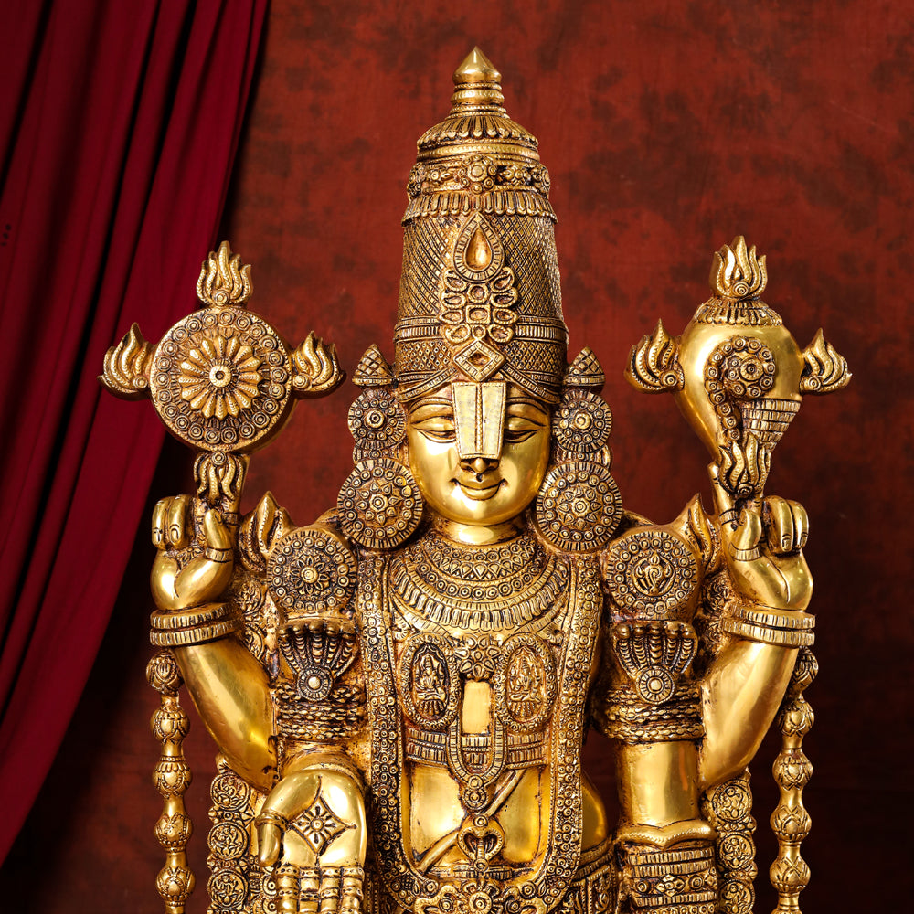 Brass Tirupati Balaji/Venkateshwar Idol (48 Inch) Vedansh Craft