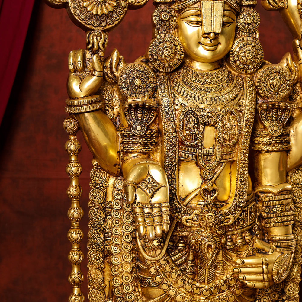 Brass Tirupati Balaji/Venkateshwar Idol (48 Inch) Vedansh Craft