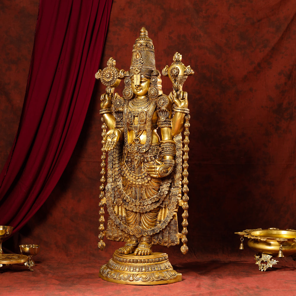 Brass Tirupati Balaji/Venkateshwar Idol (48 Inch) Vedansh Craft