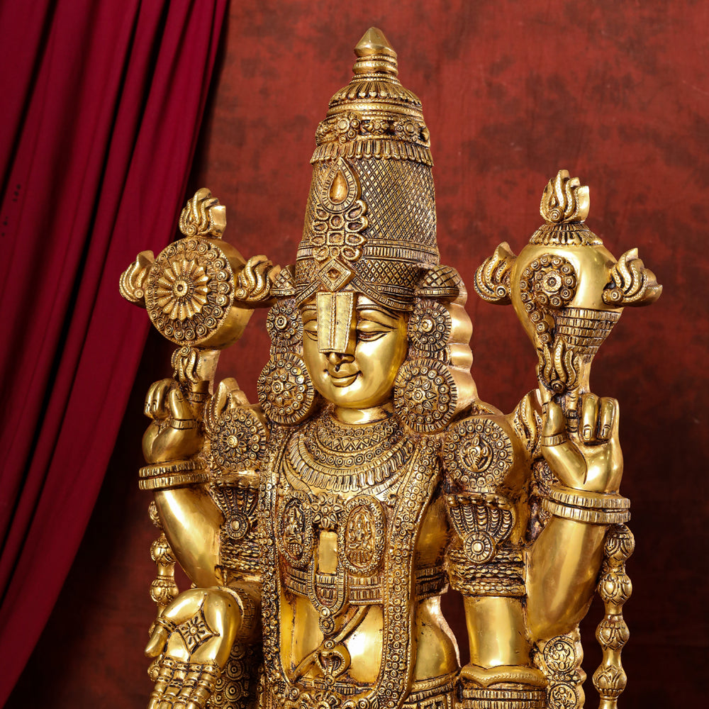 Brass Tirupati Balaji/Venkateshwar Idol (48 Inch) Vedansh Craft