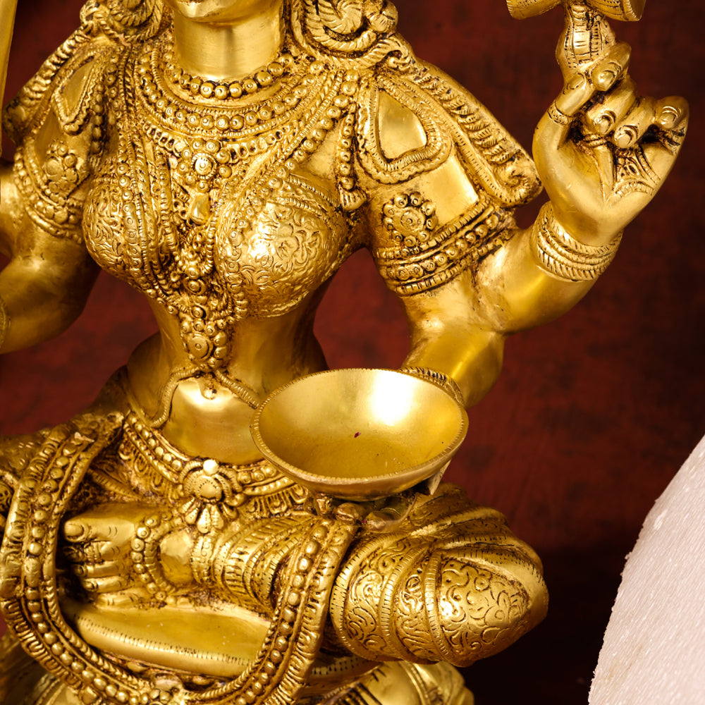 Brass Sitting Karumari Amman Statue (32 Inch) Vedansh Craft