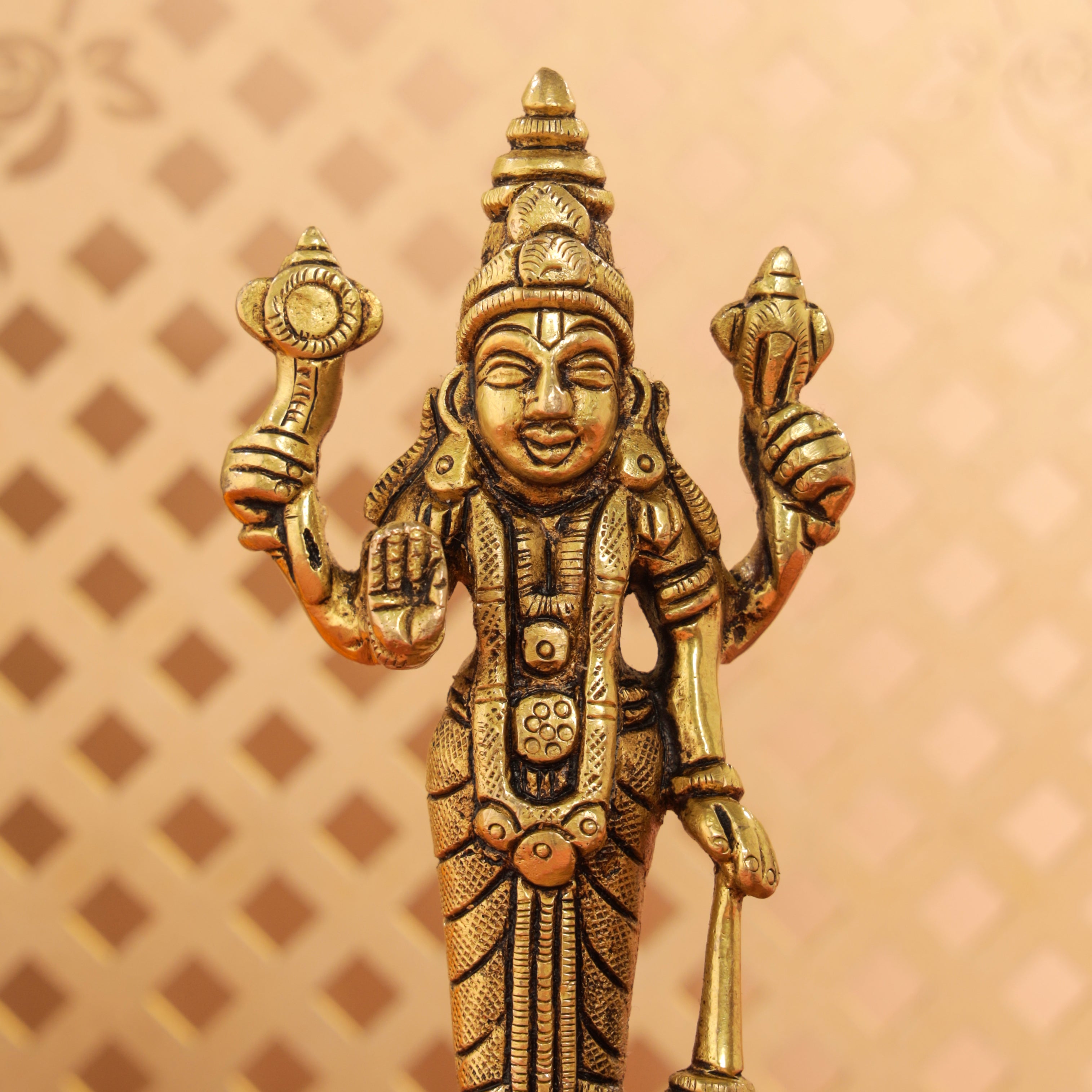 Brass Lord Vishnu Idol (5.2 Inch) Vedansh Craft