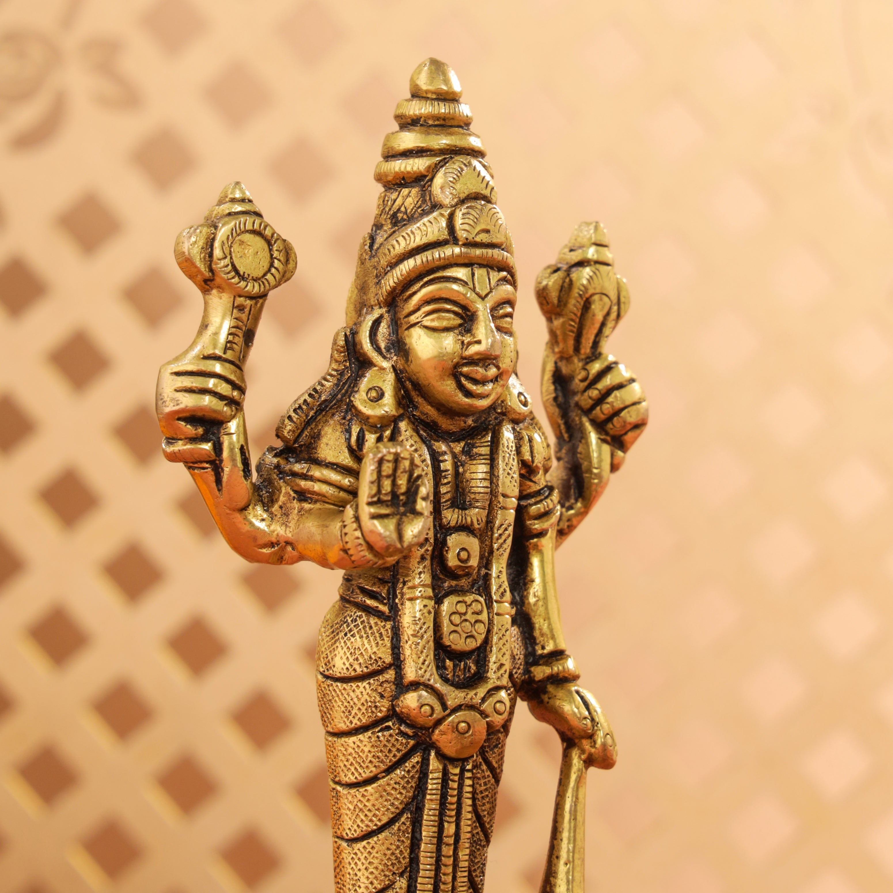 Brass Lord Vishnu Idol (5.2 Inch) Vedansh Craft