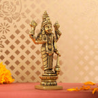 Brass Lord Vishnu Idol (5.2 Inch) Vedansh Craft