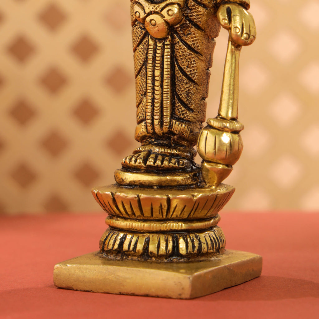 Brass Lord Vishnu Idol (5.2 Inch) Vedansh Craft