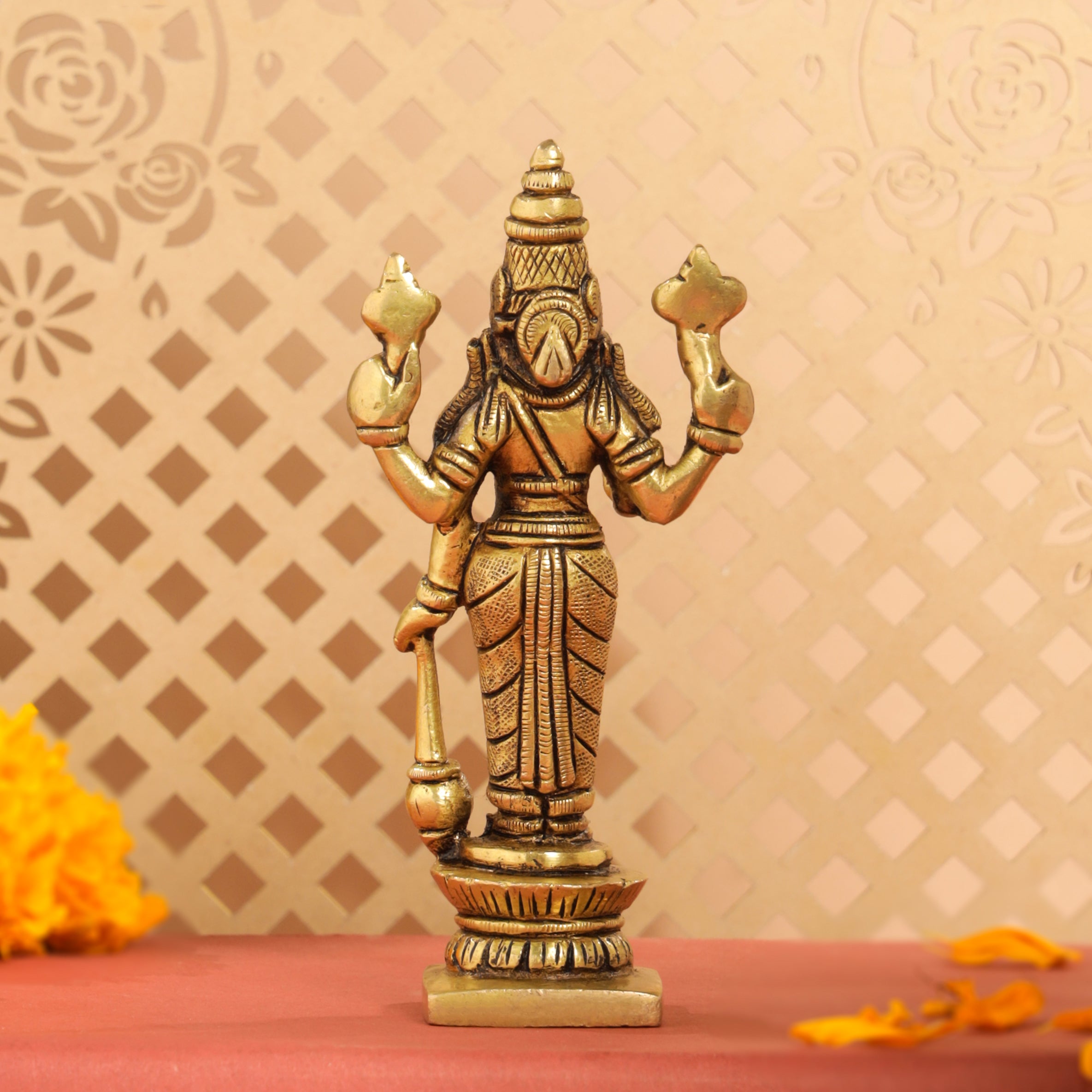 Brass Lord Vishnu Idol (5.2 Inch) Vedansh Craft