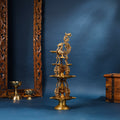 Brass Superfine Peacock Long Lamp (27 Inch) Vedansh Craft