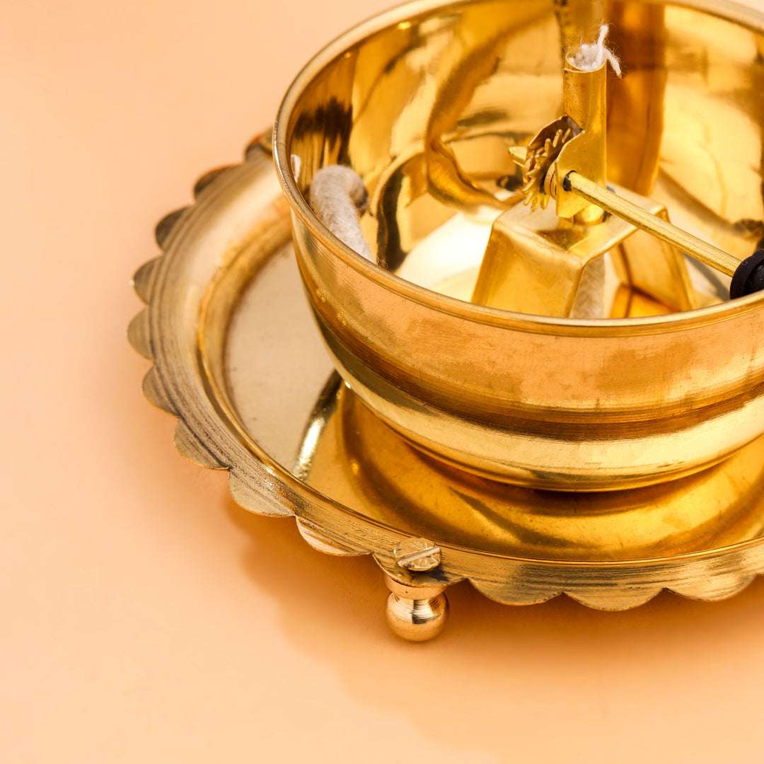 Brass Glass Akhand Jyoti Diya Vedansh Craft