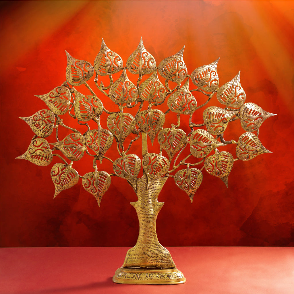 Brass Handcarved Kalpvriksha Tree Idol (31 Inch) Vedansh Craft