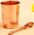 Copper Pooja Panchpatra and Spoon charnamrit Set Vedansh Craft